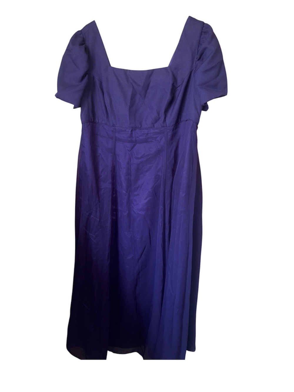 Alfred Angelo Deep Purple Square-Neck Midi Dress